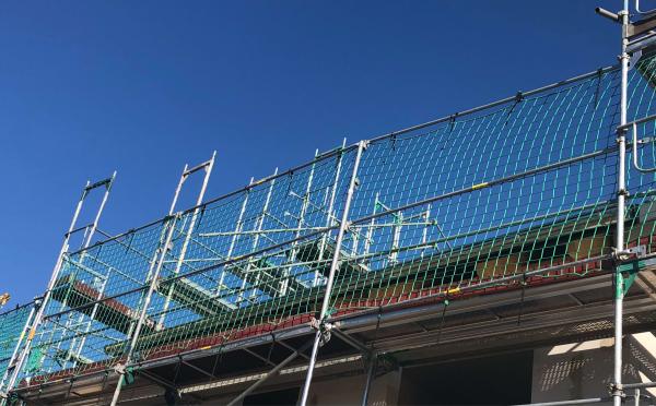 Seitenschutznetz - Dachdeckerfangnetz - Fangnetz-  MIT GSV, Farbe: Grün / Blau - 2x10m und 2x5m